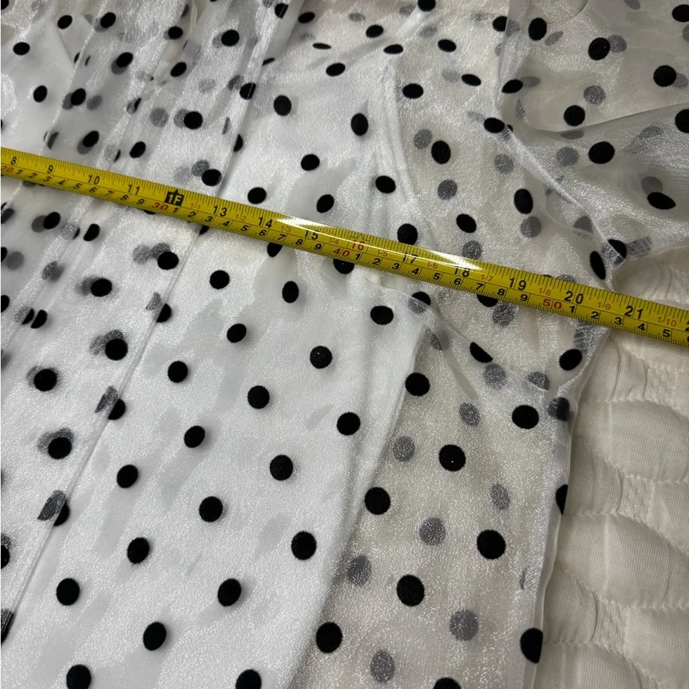 Melograno Rico White Sheer Blouse with Black Polka Dots & White Tank - Picture 7 of 10